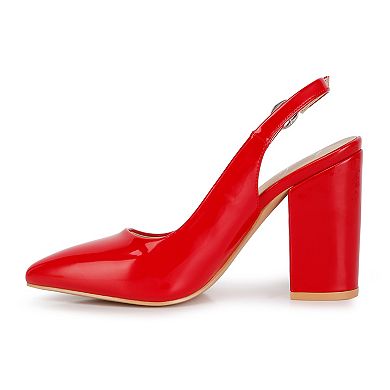 London Rag Dalaney Women's Slingback High Block Sandals