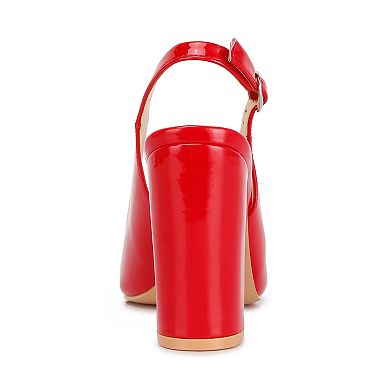 London Rag Dalaney Women's Slingback High Block Sandals