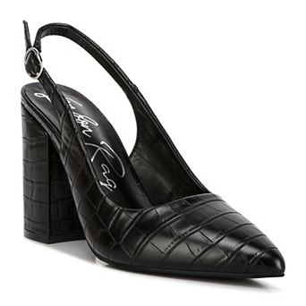 London Rag Macha Croctexture Women's Slingback Heels