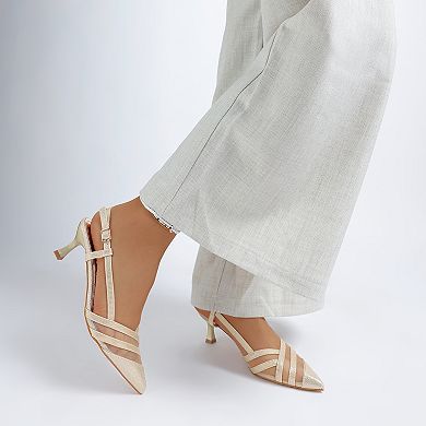 London Rag Daldra Women's Slingback Kitten Heel Sandals