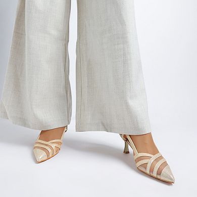 London Rag Daldra Women's Slingback Kitten Heel Sandals