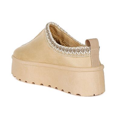 London Rag Jesters Women's Embroidered Slip-On Platform Shoes