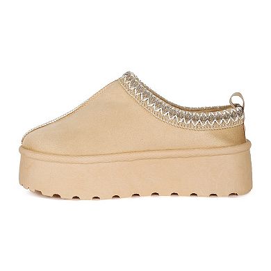 London Rag Jesters Women's Embroidered Slip-On Platform Shoes