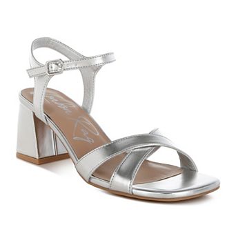 London Rag Edessa Women's Metallic Ankle Strap Sandals