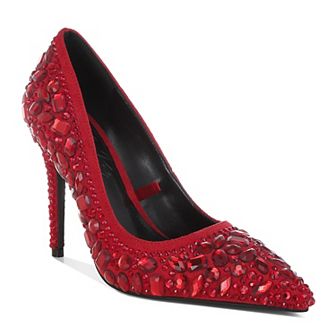London Rag Iceout Women's Diamate & Rhinestone Detail Pointed Toe Pumps