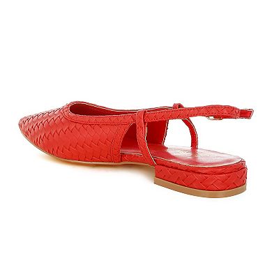 London Rag Kurina Women's Woven Slingback Sandals