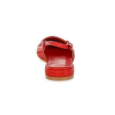 London Rag Kurina Women's Woven Slingback Sandals