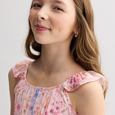 Girls 7-16 Speechless Floral Chiffon Maxi Dress & Purse