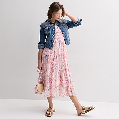 Girls 7-16 Speechless Floral Chiffon Maxi Dress & Purse