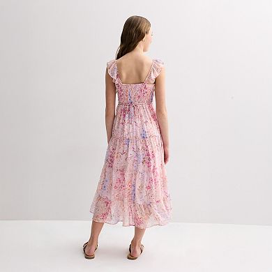 Girls 7-16 Speechless Floral Chiffon Maxi Dress & Purse