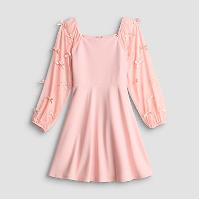 Girls 7-16 Speechless Sheer Bow Trimmed Sleeve Dress