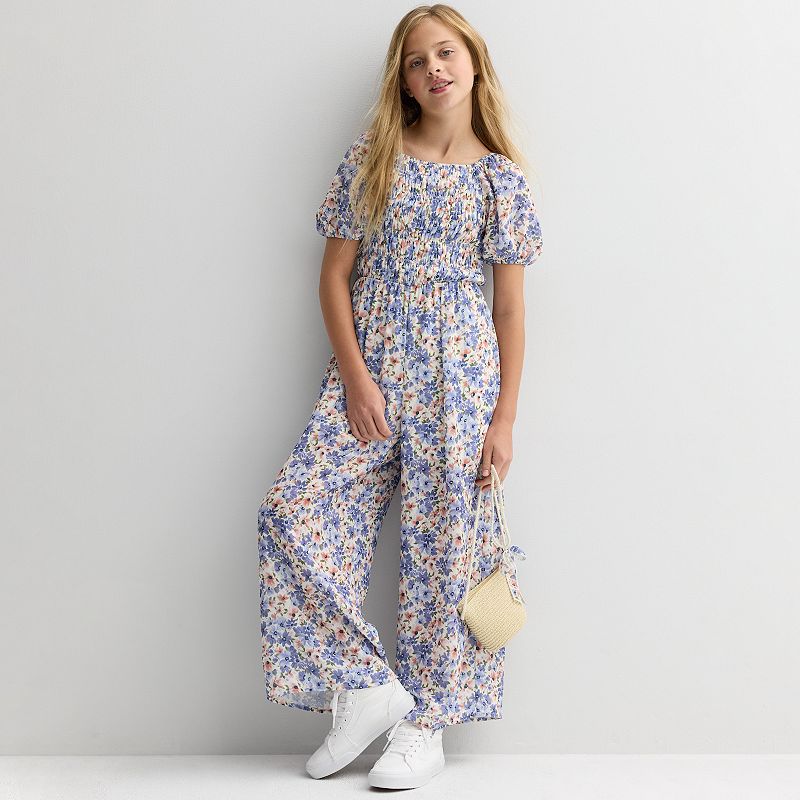 Girls 7-16 Speechless Floral Smocked Jumpsuit