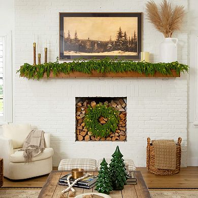 Nearly Natural 20-Inch Pre-Lit Artificial Real Touch Norfolk Island Pine Wreath