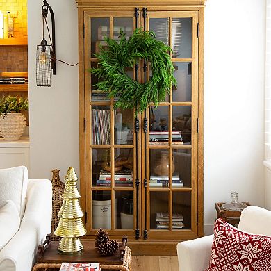 nearly natural 24-Inch Artificial Real Touch Norfolk Island Pine Wreath