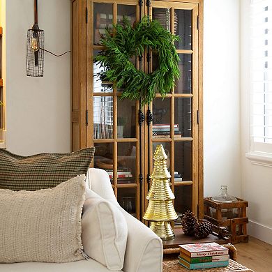 nearly natural 24-Inch Artificial Real Touch Norfolk Island Pine Wreath