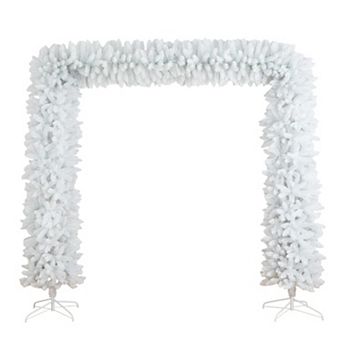 nearly natural 8-ft. Artificial Holiday White Christmas Pine Archway