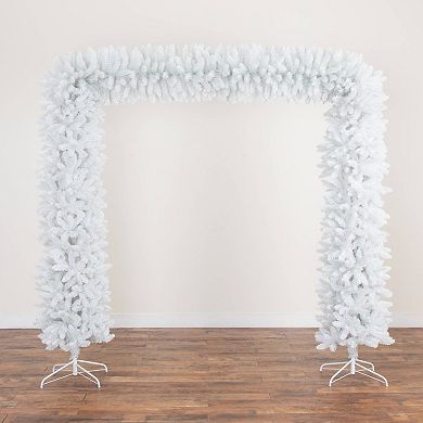 nearly natural 8-ft. Artificial Holiday White Christmas Pine Archway