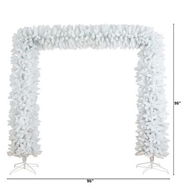 nearly natural 8-ft. Artificial Holiday White Christmas Pine Archway