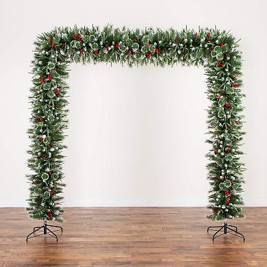 nearly natural 8-ft. Artificial Christmas Pine Archway with Pinecones & Berries