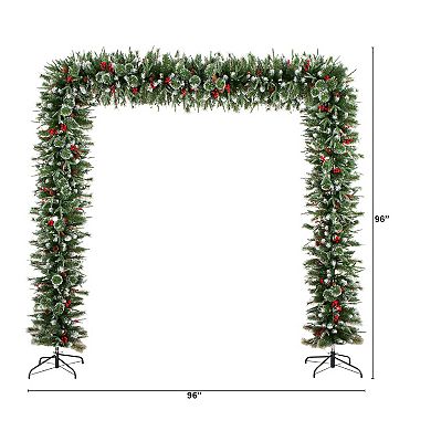 nearly natural 8-ft. Artificial Christmas Pine Archway with Pinecones & Berries