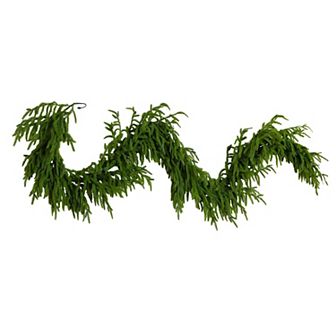 Nearly Natural 6-ft. Pre-Lit Artificial Real Touch Norfolk Island Pine Garland