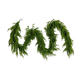 Nearly Natural 9-ft. Pre-Lit Artificial Real Touch Norfolk Island Pine Garland