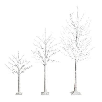 nearly natural 3-pc. Pre-Lit LED Artificial Birch Trees Set