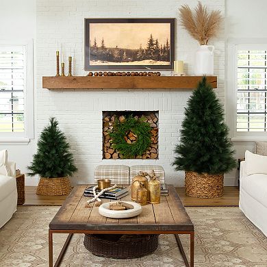 Nearly Natural 4-ft. Artificial Green Pampas Grass Christmas Tree