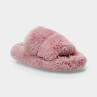 LC Lauren Conrad Riishi Two Band Women's Faux Fur Slide Slippers