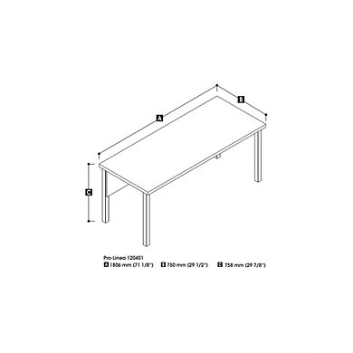 Bestar 72W Table Desk with Square Metal Legs
