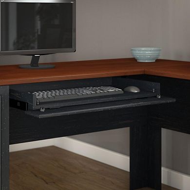 Bush Furniture Fairview 60W L Shaped Desk with Hutch and Storage Cabinet with File Drawer