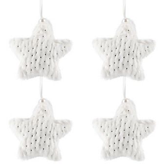 Northlight 4 pc Faux Fur Plush Star Christmas Ornaments Set