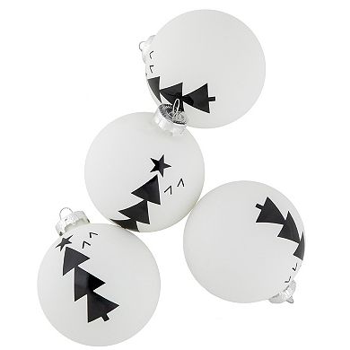 Northlight Star Topped Trees Glass Ball Christmas Ornaments 4-pk.