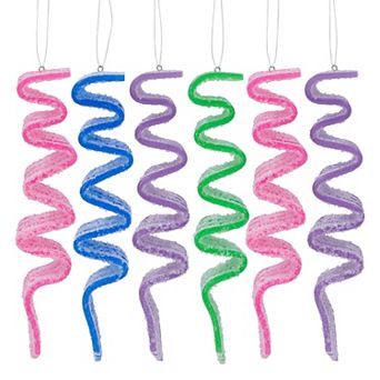 Northlight Sugar Coated Ribbon Candy Christmas Ornaments 6 pk