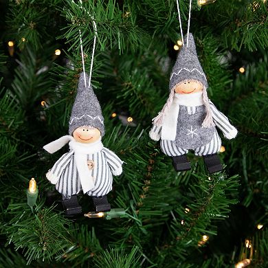 Northlight 2-pc. Plush Striped Christmas Ornament Set