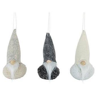 Northlight 3 pc Plush Gnomes Christmas Ornament Set
