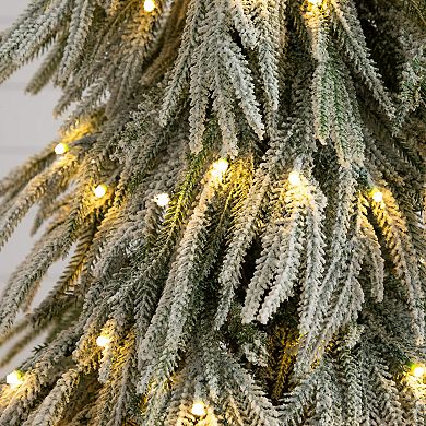 Nearly Natural 4-ft. Flocked Down Swept Artificial Christmas Tree with LED Lights