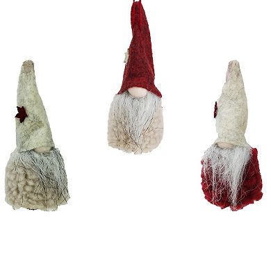 Northlight 3-pc. Plush Gnome Christmas Ornaments Set