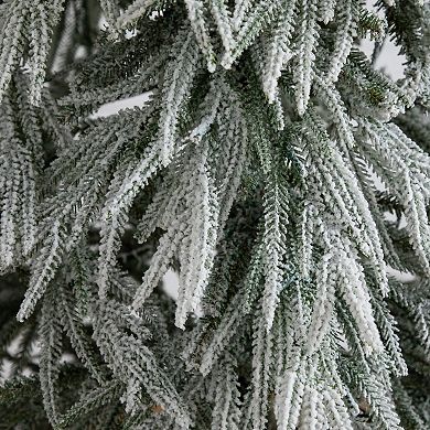Nearly Natural 7-ft. Flocked Down Swept Artificial Christmas Tree with LED Lights