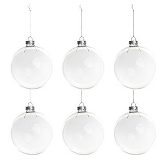 Northlight Transparent Glass Christmas Ornament 3.25-Inch 6 pk