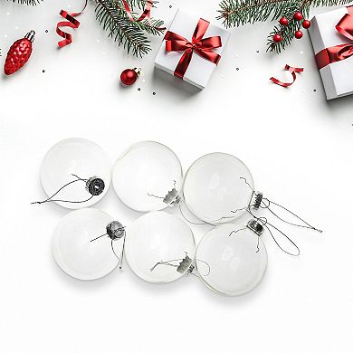 Northlight Transparent Glass Christmas Ornament 3.25-Inch 6-Pk.