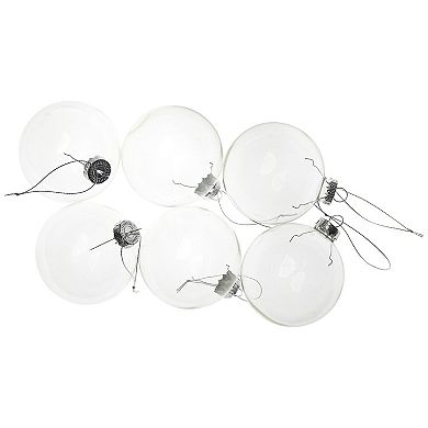 Northlight Transparent Glass Christmas Ornament 3.25-Inch 6-Pk.
