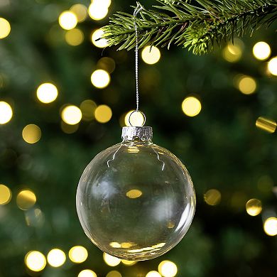 Northlight Transparent Glass Christmas Ornament 3.25-Inch 6-Pk.