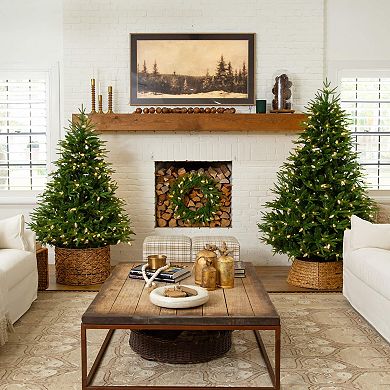 Nearly Natural 6-ft. Pre-Lit Artificial Luxembourg Pine Christmas Tree with LED Lights