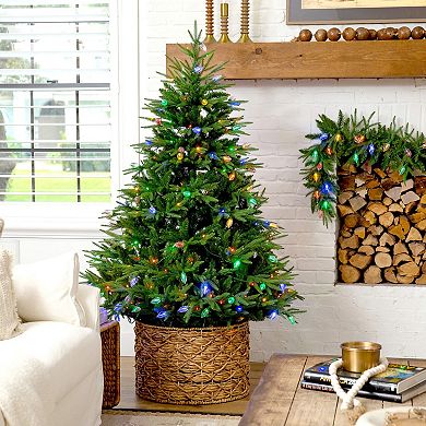 Nearly Natural 6-ft. Pre-Lit Artificial Luxembourg Pine Christmas Tree with LED Lights