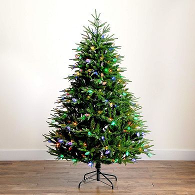 Nearly Natural 6-ft. Pre-Lit Artificial Luxembourg Pine Christmas Tree with LED Lights