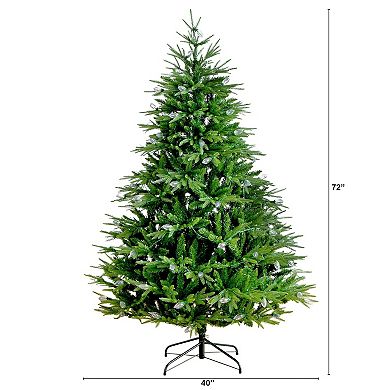 Nearly Natural 6-ft. Pre-Lit Artificial Luxembourg Pine Christmas Tree with LED Lights
