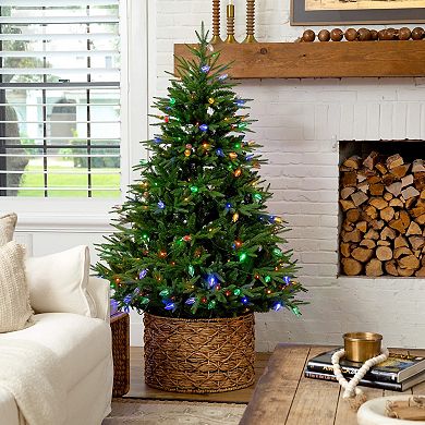 Nearly Natural 6-ft. Pre-Lit Artificial Luxembourg Pine Christmas Tree with LED Lights