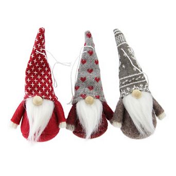 Northlight Santa Gnome Christmas Ornaments - 4.5 in - Set of 3