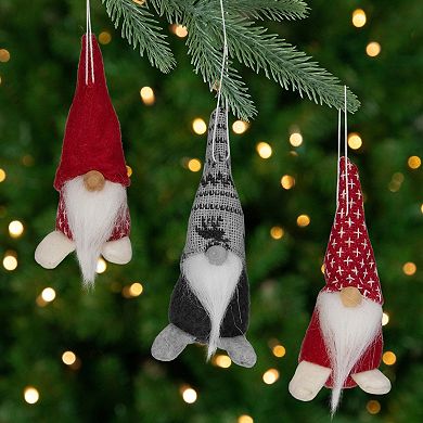 Northlight Santa Gnome Christmas Ornament Set of 3 - 4.25 Inches